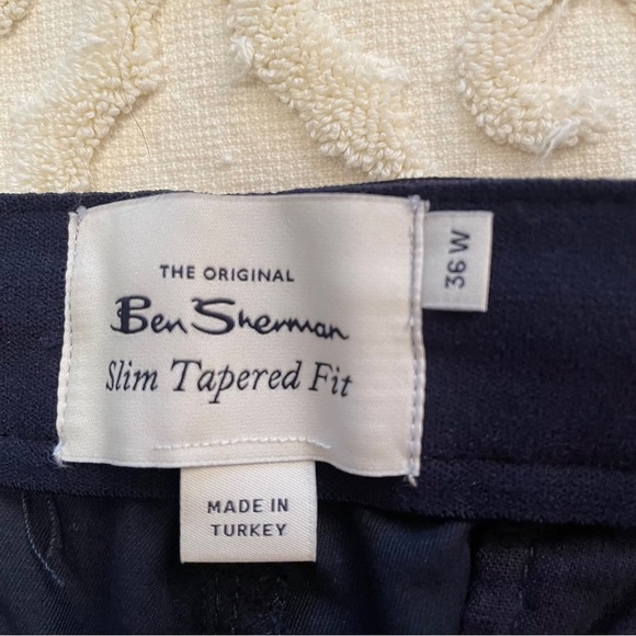 Ben Sherman Men's Navy Blue Pants-Slim Tapered Fit-Size 36 Waist-30 Long NWT - Picture 11 of 13